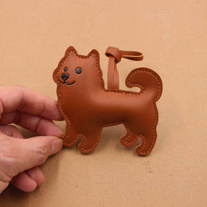 Porte-clés en cuir PU en forme de chien mignon, style dessin animé pastoral, breloque pour <span class=keywords><strong>sac</strong></span> à <span class=keywords><strong>main</strong></span> de fille, pendentif décoratif, cadeau - Product Image 2