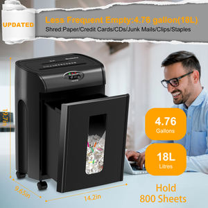 Trituradora de papel de alta resistencia de 10 hojas silenciosa con ruedas, nivel de seguridad 5, microcorte para oficina en casa - Product Image 2