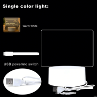 Tableau d'affichage créatif en acrylique vierge 3D DIY avec lumière LED à intensité variable blanc chaud pour lit et bureau, stylo inclus