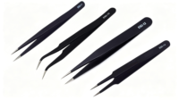 Lot de 6 pinces antistatiques ESD 4-en-1 en acier inoxydable de précision pour l'assemblage industriel de circuits imprimés