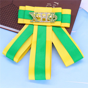Noeuds papillon jaune vert tendance, cravate, ruban, épingles à cravate, broche grecque pour les tenues des invités, lettre ETA CHI PHI - Product Image 6