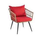 Ensemble de meubles en rotin tissé à la main, 3 pièces, bistrot moderne et minimaliste pour l'extérieur, patio, balcon, hôtel, 2 chaises et 1 table d'appoint