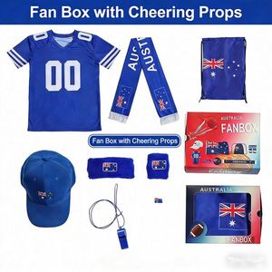 Set de Regalo para Fanáticos del Fútbol, Copa Promocional 2026, Accesorios para Animar Eventos Deportivos, Camisetas, Bufanda, Gafas, Juego de Regalo para Partidos de Fútbol, Poliéster - Product Image 4