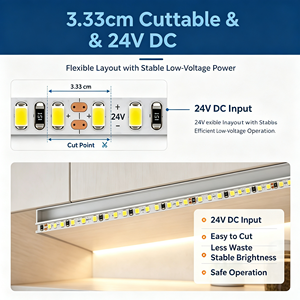 Bande LED SMD2835 Premium DC24V 16W avec alimentation, adressable individuellement pour projets d'enseignes commerciales, lumière 3000K 4000K 6500K - Product Image 4