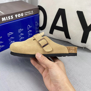 Birkenstocks Boston Phụ nữ mùa đông mềm Slip-On Guốc mules mô hình rắn da lộn da nút chai nền tảng EVA cao su Slide cho - Product Image 1
