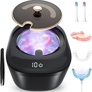 Nettoyeur à ultrasons pour prothèses dentaires et appareils orthodontiques, machine portable à 3 modes de minuterie pour bijoux et prothèses - Product Image 1