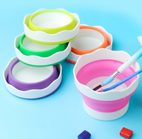 Pliable Mini Portable En Plastique Tasse À Eau Pliable Peinture Seau À Laver Bassin Silicone Verres pour La Maison ou Le Studio