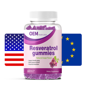 Complément de resvératrol en marque privée OEM/ODM, anti-âge, gommes 100% végétales, conformes aux normes européennes, étiquetage et emballage personnalisés - Product Image 1