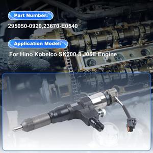 อะไหล่รถขุด SK200-8 SK210-8 SK250-8 หัวฉีดน้ำมันเชื้อเพลิง 295050-0920 23670-E0540 หัวฉีด J08E หัวฉีดเครื่องยนต์ J05E - Product Image 4