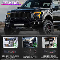 Conjunto de Faros LED para Ford F150 2015-2020, Luces de Circulación Diurna Blancas y Ámbar Intercambiables, Luz Alta/Baja, Proyector