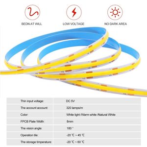 Lumière nocturne flexible sous l'armoire, les escaliers et la garde-robe, avec détecteur de mouvement <span class=keywords><strong>LED</strong></span> COB 5V, fonctionne avec USB ou piles, pour un éclairage automatique - Product Image 4