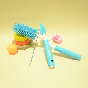 Liquid Silicone <strong>Bottle</strong> <strong>Brush</strong> Cleaning Cup Rotating <strong>Brush</strong> Nipple <strong>Brush</strong> Three in One Multifunctional Cleaning Rinse - Product Image 2