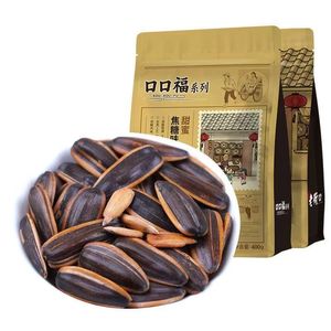 Sementes de Girassol Torradas a Seco com Sabor Doce de Caramelo Impressas Personalizadas 500g/saco Snacks Exóticos e Cheios Huanyue - Product Image 1