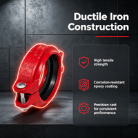 Accouplement rigide rainuré en fonte ductile ASTM A536, approuvé FM, 300 PSI, peint, garantie 2 ans, pour alimentation en eau, directement de l'usine