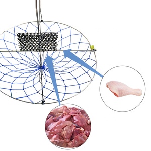 Có thể gập lại vòng tròn màu xanh bẫy cua với túi mồi PVC 60x60x30cm - Product Image 3