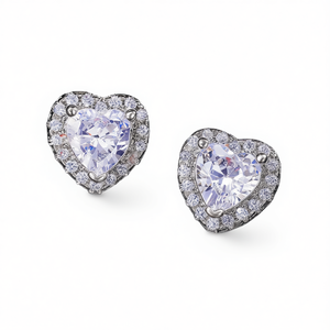 Pendientes de cristal con forma de corazón de Lucky Brand, engaste de plata 925, joyería romántica para boda para mujer - Product Image 1