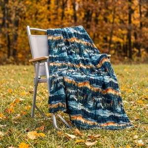 Couverture en mousseline <span class=keywords><strong>de</strong></span> coton bio 4 couches, motif tie-dye montagnes et forêts, pour chaise, canapé et <span class=keywords><strong>lit</strong></span> double, taille king size - Product Image 1