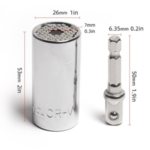Yinbei Chrome Plated 7-19mm 3/8" Hex Shank Ratchet Wrench Socket Set 1/4"-3/4" - Product Image 2
