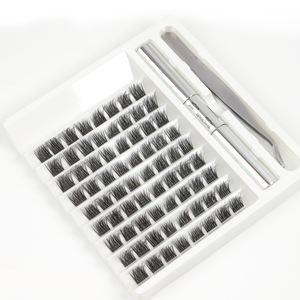 Venta al por mayor <span class=keywords><strong>de</strong></span> pestañas postizas en racimo, tipo wispy, para <span class=keywords><strong>la</strong></span> parte superior e inferior, y kit con puntas y base - Product Image 1