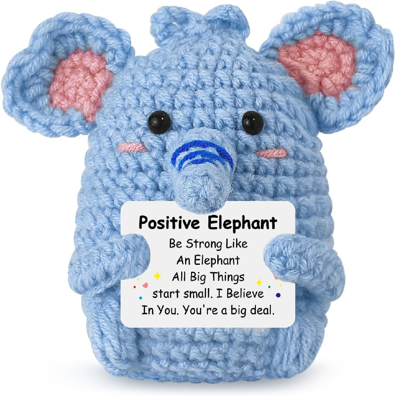 bambola di lana-piccolo elefante blu