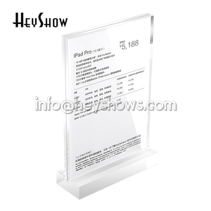 <strong>Acrylic</strong> A4/A5 Clear Menu <strong>Stand</strong> Thickened Rectangle Price Tag Holder for Advertise Label Poster Sign <strong>Paper</strong> Brochure <strong>Display</strong> <strong>Stand</strong> - Product Image 2