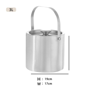Cubo de Hielo Circular de Acero Inoxidable con Tapa, Cubo Metálico para Champaña y Cerveza, Enfriador de Bebidas para Bar - Product Image 6