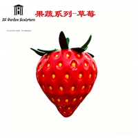 Sculpture de grande fraise en fibre de verre personnalisée pour décoration extérieure de ferme ou de jardin, taille et couleur sur mesure pour fêtes, maison ou bureau