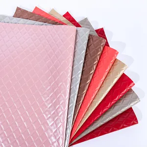 Customize ECO Friendly PVC Stitching Leather Quilted PVC Car Upholstery Material Faux Leather For Car Seats Sofa Making