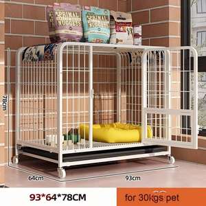 <span class=keywords><strong>Cage</strong></span> pour chien et chat pliable FishPrincess, style simple, en acier inoxydable, fer, fermeture à boucle et crochet, motif solide, cages pour animaux de compagnie - Product Image 3