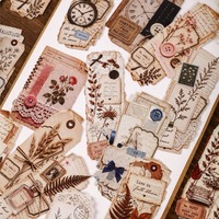 16 autocollants par paquet, collection vintage superposée, autocollants décoratifs rétro faits à la main pour bricolage