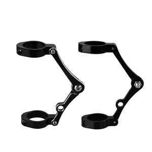 Abrazadera de soporte de tubo de horquilla de faro universal de 39mm-41mm para Harley Sportster XL <span class=keywords><strong>Cafe</strong></span> <span class=keywords><strong>Racer</strong></span> Honda, soporte de montaje negro para motocicleta - Product Image 4