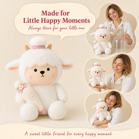 Peluche Mouton Chef Kawaii avec Chapeau de Cuisinier, Jouet Doux en Peluche, Cadeau Animal en Peluche