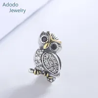 925 Sterling Silver Pendant Silver Unisex White Natural Zircon 925 Sterling Silver Animal Pendant Owl Charm