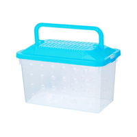 Boîte de transport transparente pour petits animaux, cage portable pour hamster et tortue, boîte de transport mini incassable pour l'élevage à domicile et en extérieur