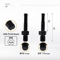 Adaptateur de foret diamanté M14 / 5/8"-11 UNC fileté mâle vers queue SDS Plus femelle pour perceuse à percussion diamantée
