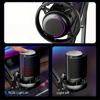 Microphone de jeu USB professionnel avec éclairage RGB, bras articulé réglable et filtre anti-pop