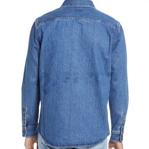OEM Men's Casual Outwear Winter Jacket Fall Oversize <b>Button</b>-Up with Wool Lining Cotton Filling Knitted Breathable Jean Material - Product Image 3