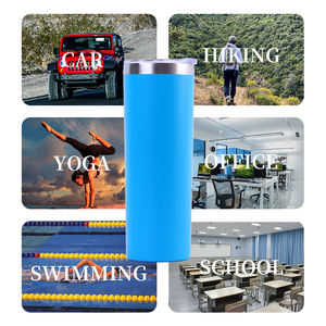 Custom Logo Laser <b>Engraved</b> 304 Stainless Steel Sublimation Powder Coated <b>Blank</b> 20Oz 20 Oz Skinny Straight <b>Tumbler</b> With Straw Lid - Product Image 3