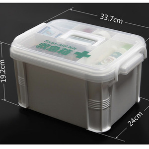 Large Capacity Portable Medicine Box White Plastic 9 Grids Pill Storage First Aid Kit for Home Use - Product Image 3