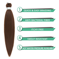 Extensions de cheveux de tressage longues et pré-étirées extensions de cheveux synthétiques pré-étirées de 26 pouces pour tresses