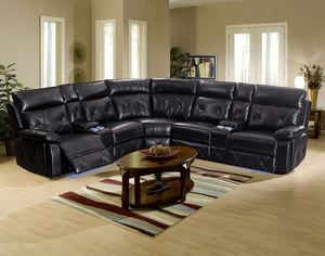 Sofá de Esquina para Sala de Estar, Sofá Seccional de Cuero de Lujo, Muebles para Sala de Estar, Canape, Sofá Reclinable Eléctrico para Cine en Casa - Product Image 3