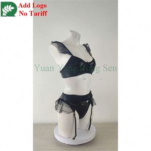 Nuovo Set Intimo Donna in Ecopelle con <span class=keywords><strong>Rete</strong></span>, Reggiseno + <span class=keywords><strong>Perizoma</strong></span> + Giarrettiera, Costume Sexy per Club e Danza - Product Image 4