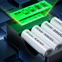 Kit de chargeur de batterie intelligent LCD USB WEIJIANG à 4 emplacements, résistant au feu, pour piles rechargeables AA AAA NiMH, chargeur universel portable