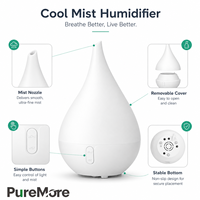 Diffuseur d'arômes ultrasonique élégant blanc à brume fraîche avec lumière ambiante douce pour chambre à coucher, bureau, hôtel, maison, humidificateur d'air