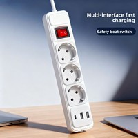 Multiprise EU 3/4AC avec protection contre les surtensions, 2/3/5m, OEM ODM, prise d'extension électrique 16A, multiprise USB