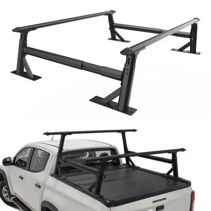 Factory Direct Sales 4x4 Automotive Parts Universal Luggage Rack Aluminum Bed Frame Black Rolling Bar Car