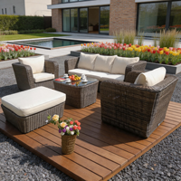Ensemble de canapés en rotin PE de qualité commerciale NAVYICE, résistant aux UV, meubles de patio en osier, canapé modulaire de luxe pour hôtels et complexes hôteliers