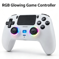 Manette de jeu sans fil PS5/PS4/PC avec bandes RGB, vibration, effet Hall, boucles programmables, bouton Turbo 6 axes