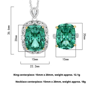 Vente en gros usine de bijoux fantaisie écologiques en cuivre, motif nid d'oiseau, grand zircon cubique taillé 15*20MM, ensemble de bijoux statement pour femmes - Product Image 2