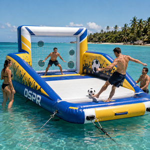 Plateforme flottante gonflable pour le football nautique, grande île aquatique ronde pour les loisirs en mer et les divertissements en plein air - Product Image 1
